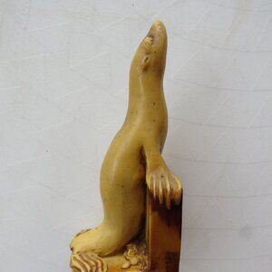 Vintage Carved Seal Statue